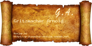 Gritzmacher Arnold névjegykártya